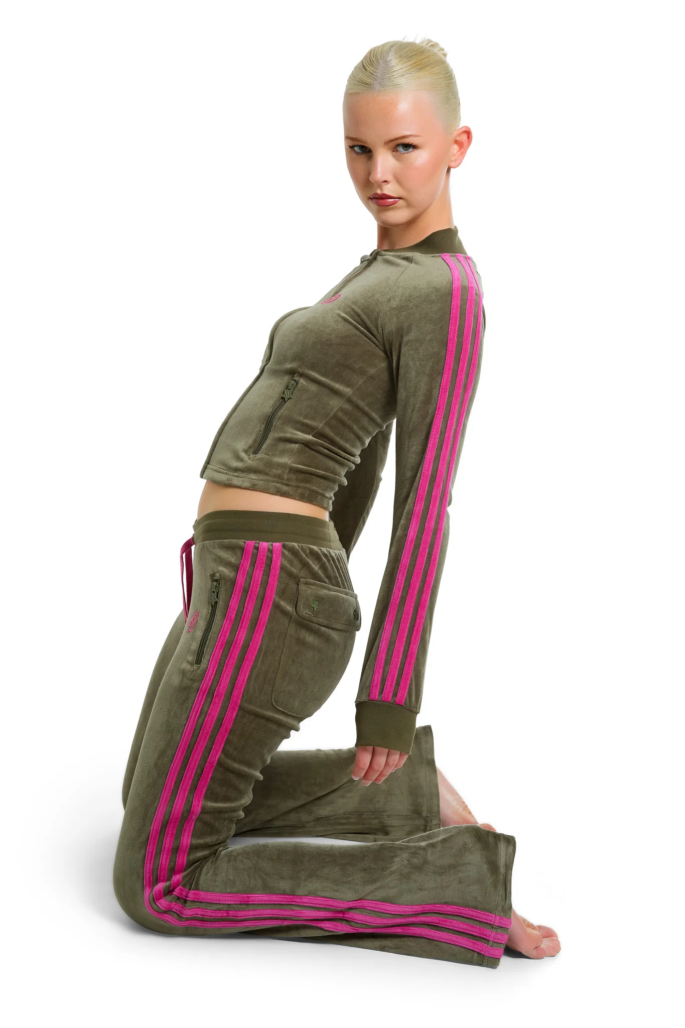 BODY VELOUR TRACK JACKET (OLIVE)