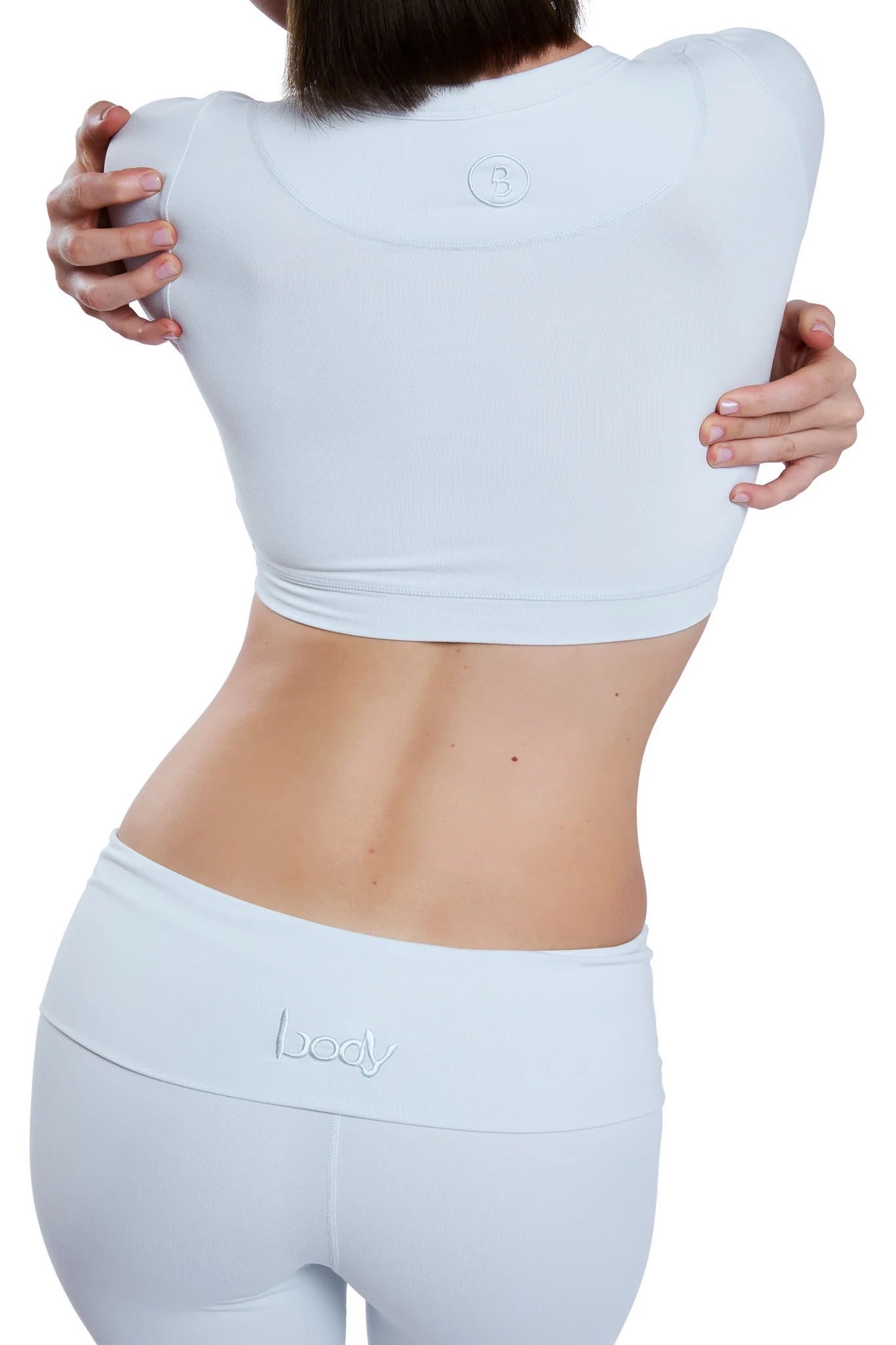 YOGA CROP TOP (ICE BLUE WHITE)