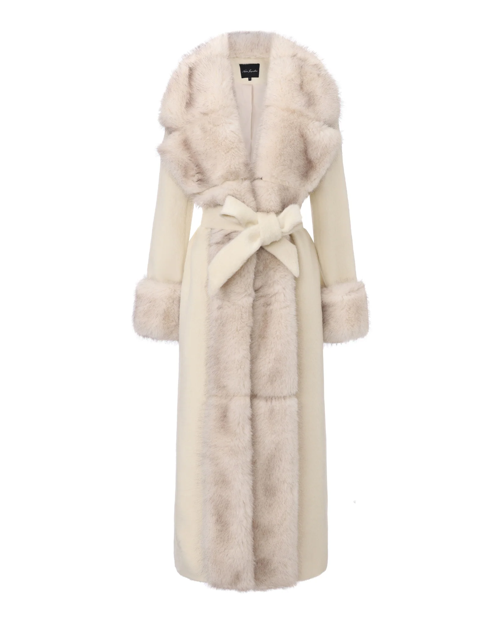 Adriana Faux Fur Coat (Off-White)