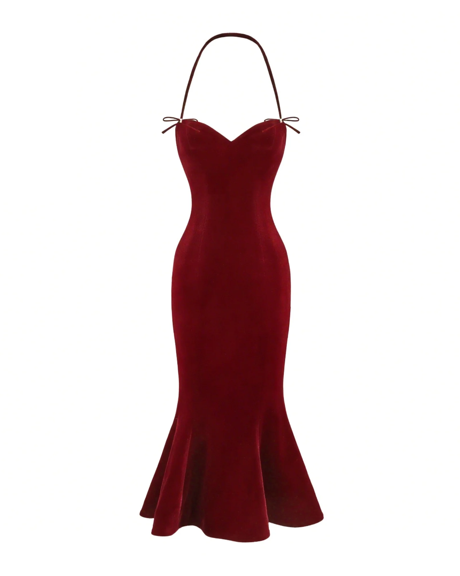 Althea Velvet Maxi Dress (Red)