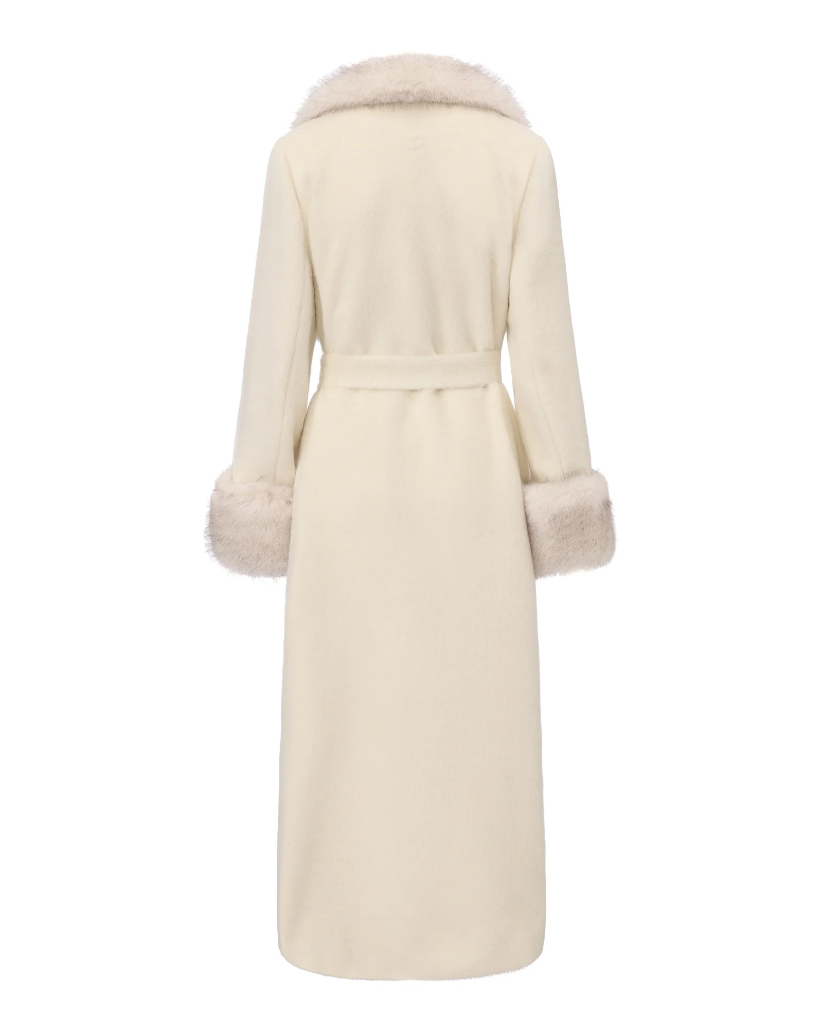 Adriana Faux Fur Coat (Off-White)