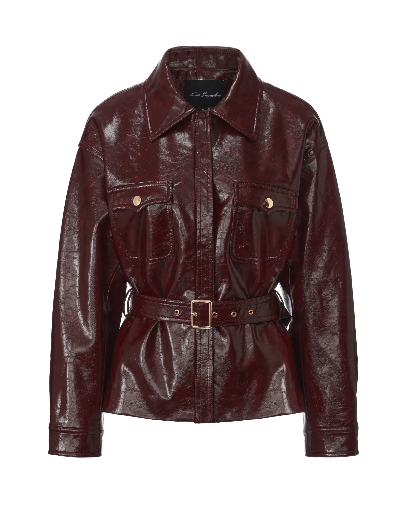 Isabella Vegan Leather Jacket (Claret)