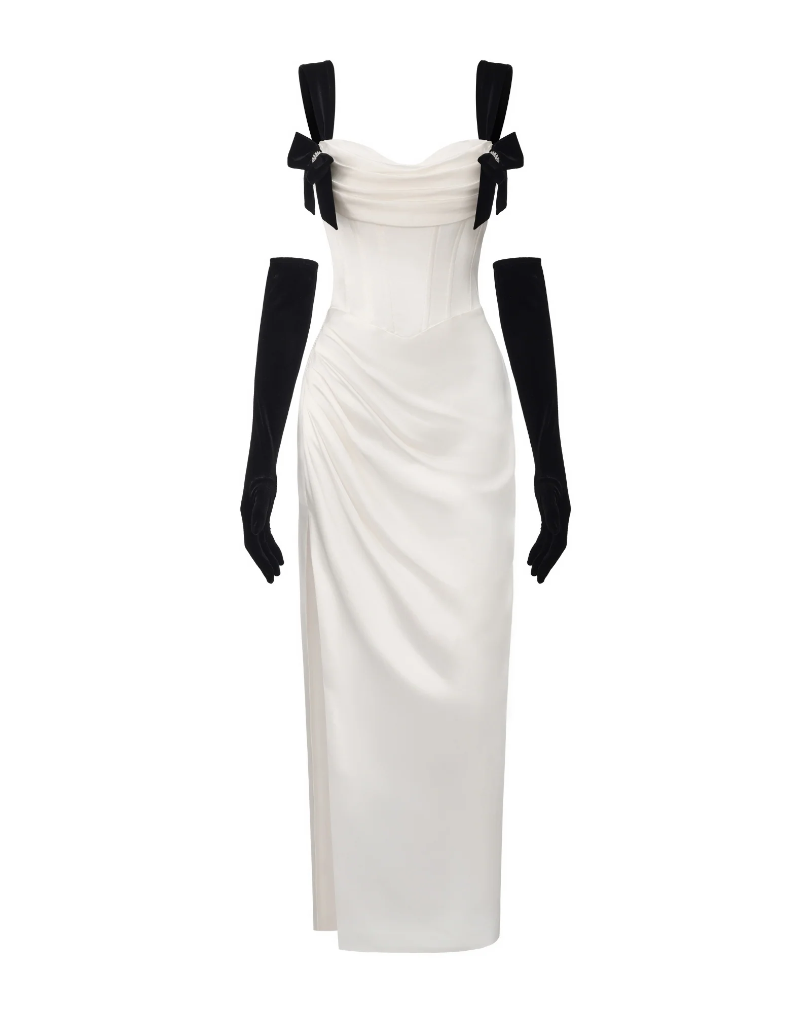 Grace Bow Maxi Dress (White)