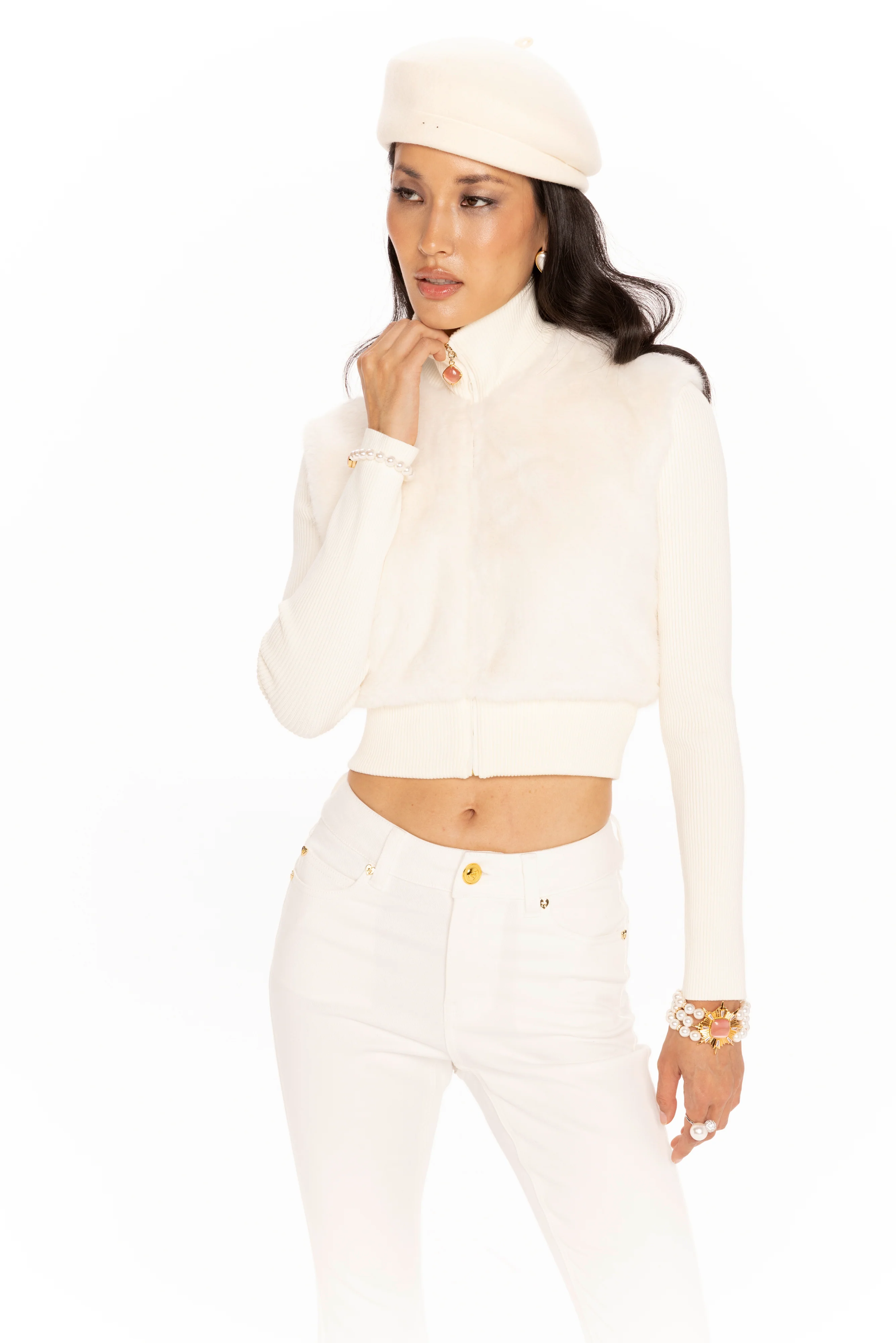 Hailey Knit Jacket (White)
