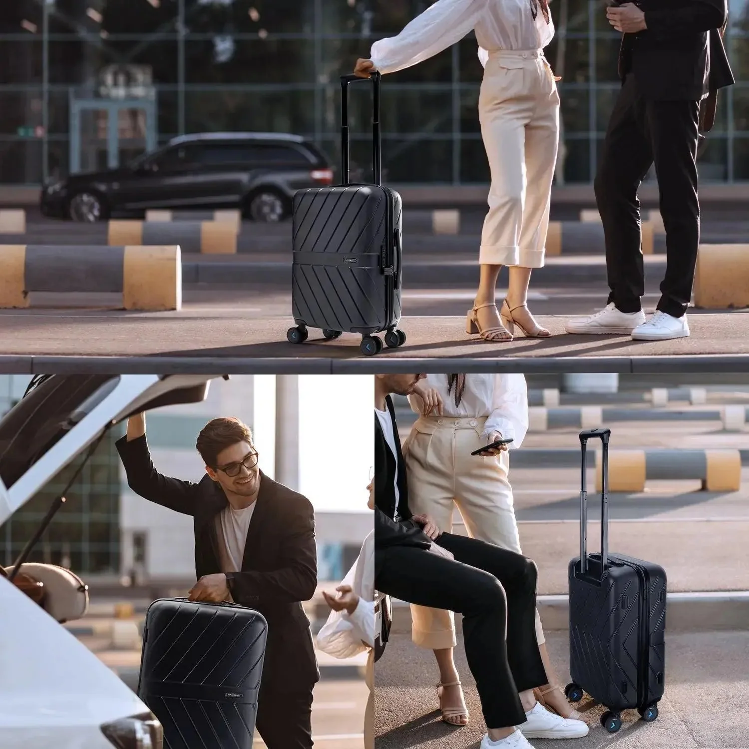 Daren 16-20 Inch Lightweight Hardside Carry-On Suitcase