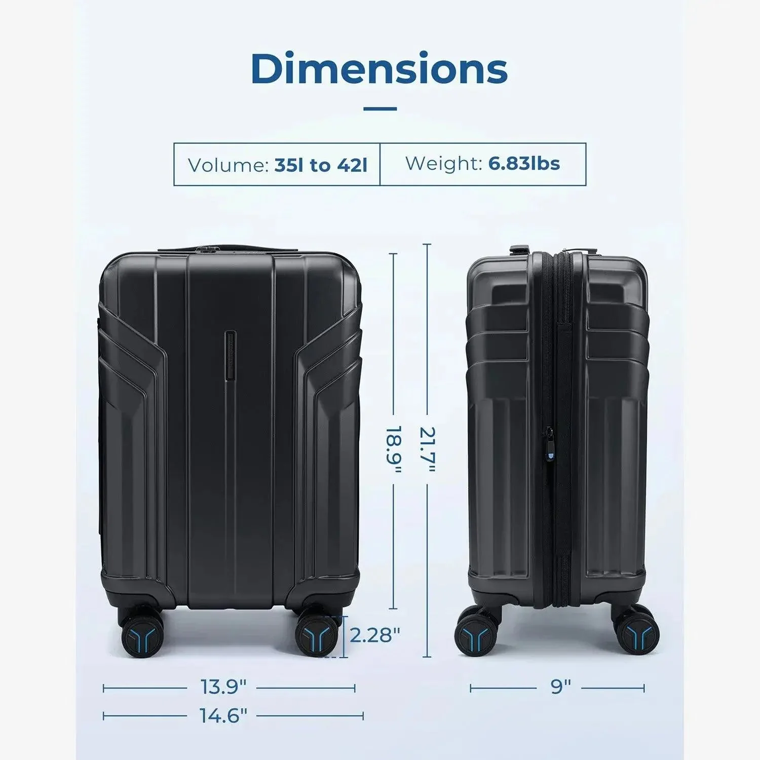 Jetsetter 20 Inch Expandable PC Hard Shell Spinner Luggage