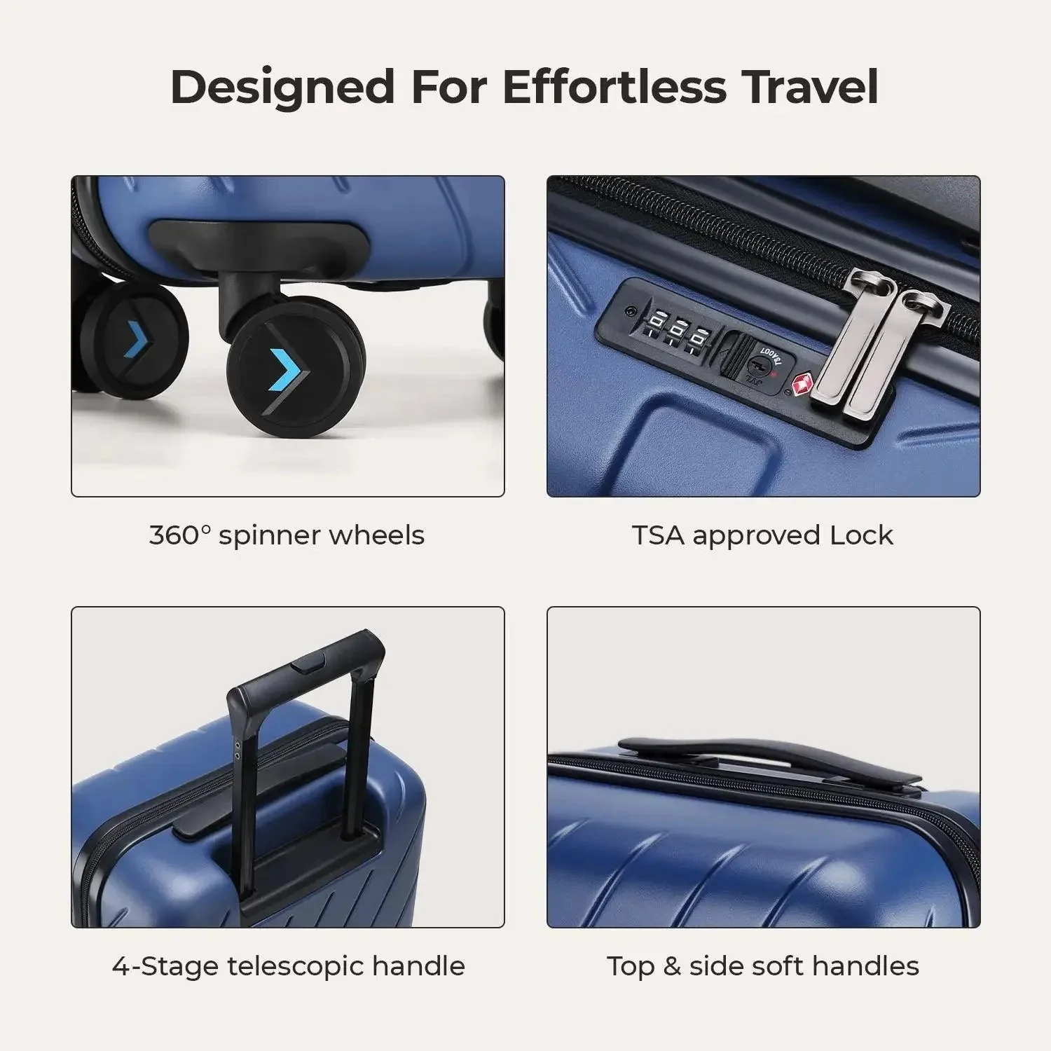 Daren 16-20 Inch Lightweight Hardside Carry-On Suitcase