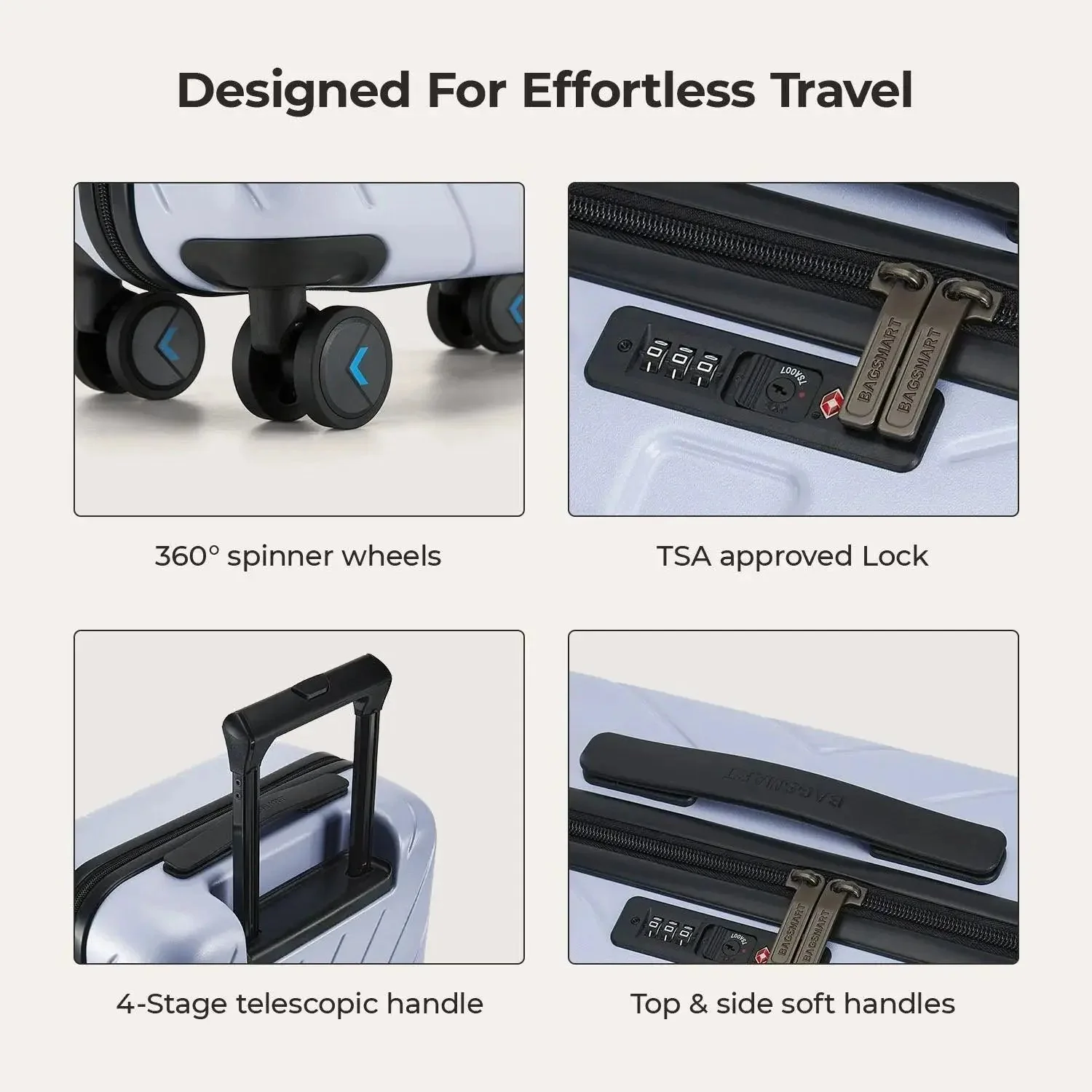 Daren 16-20 Inch Lightweight Hardside Carry-On Suitcase