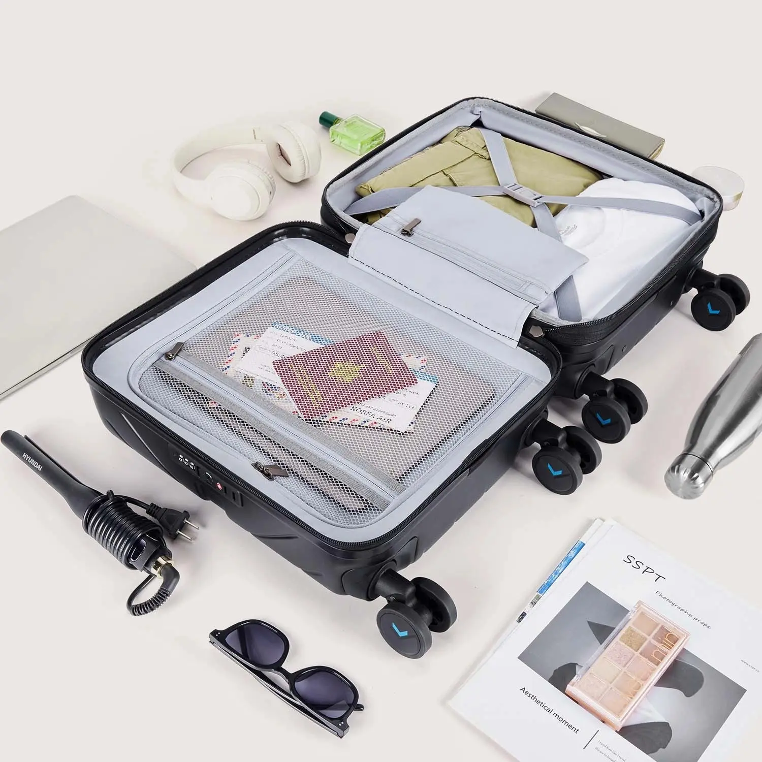 Daren 16-20 Inch Lightweight Hardside Carry-On Suitcase