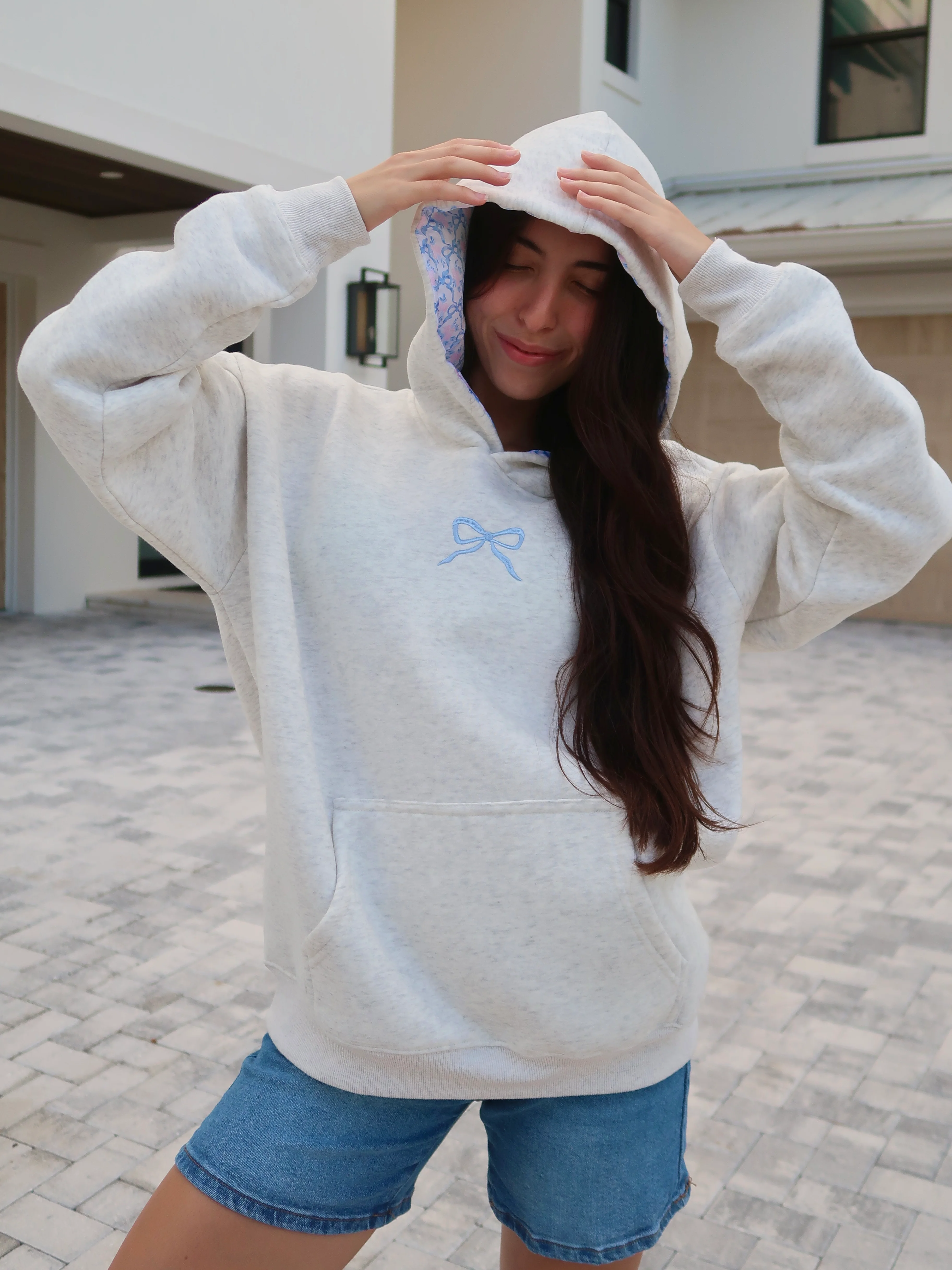 Blue Bow Hoodie
