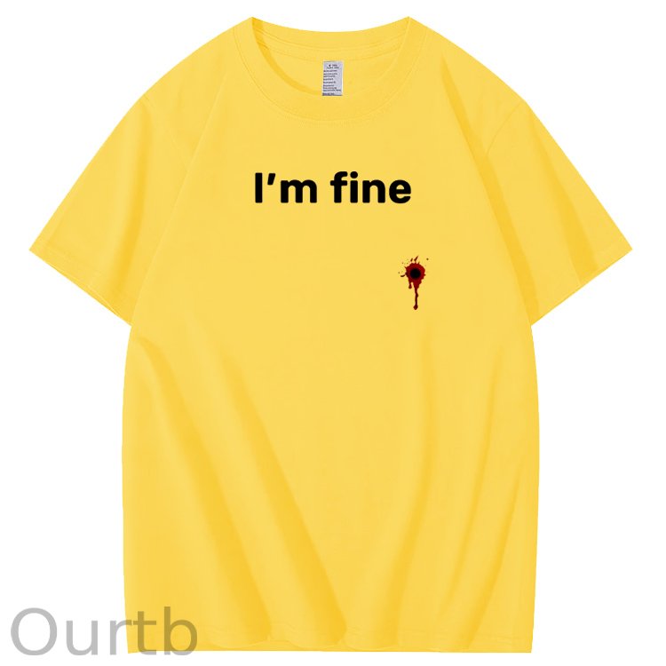I'm Fine Pattern100% Cotton T-Shirt
