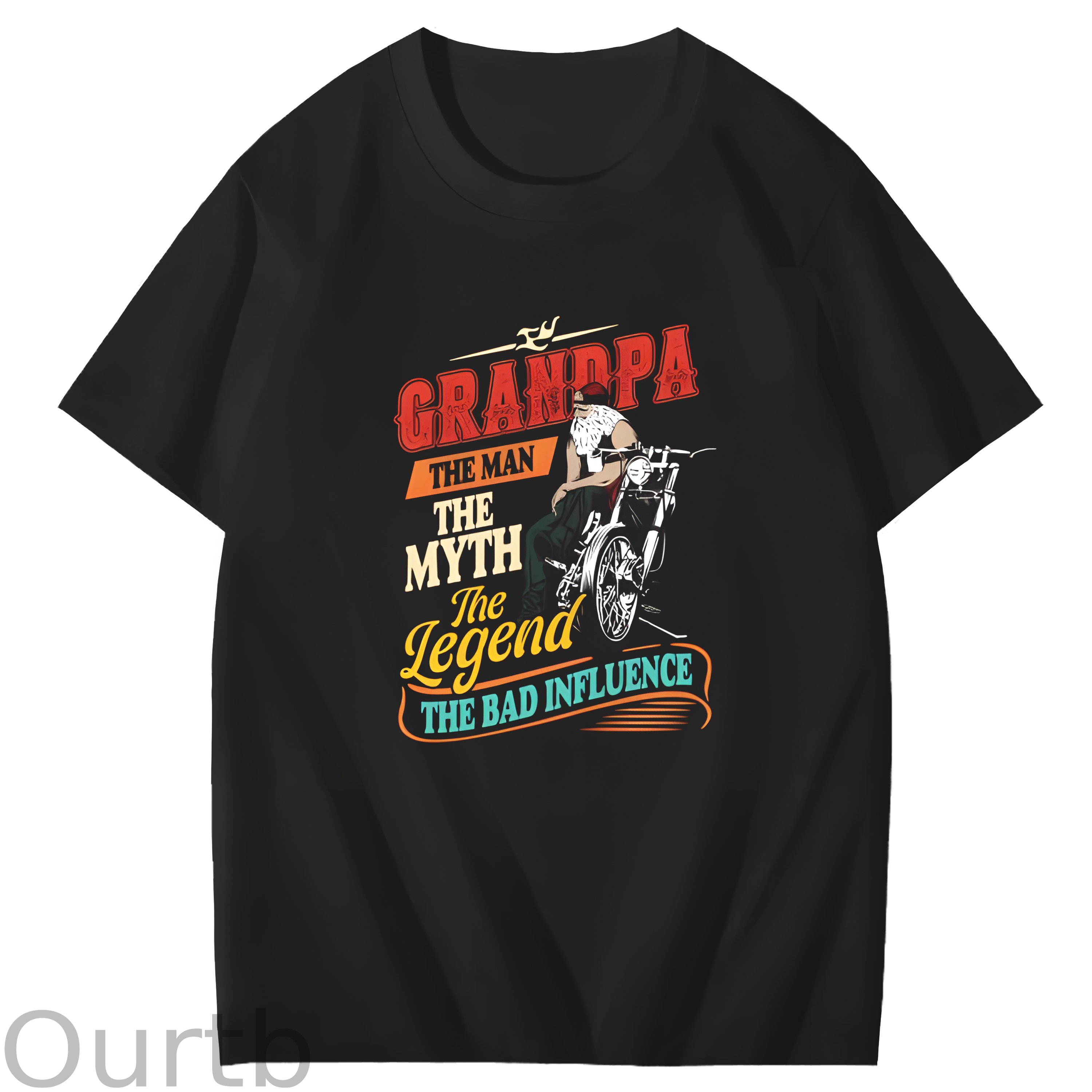 Grandpa The Man The Myth The Legend The Bad Influence Art Pattern Print T-Shirt