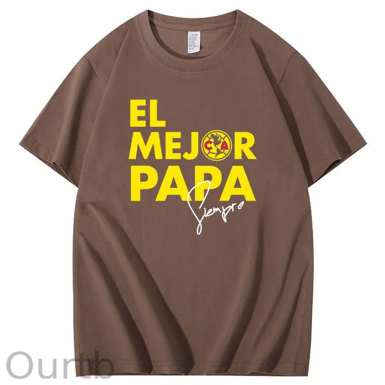 El Mejor Papa Siempre Pattern Print 100%Cotton T-Shirt