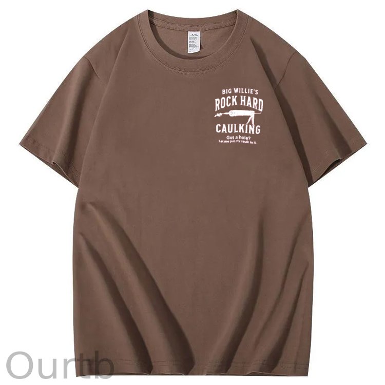 Big Willie’s Rock Pattern Print Crew Neck T-Shirt