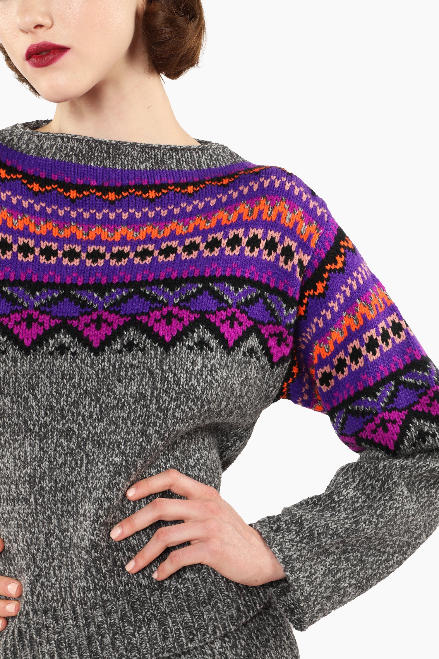 Fair Isle Sweater - Magenta