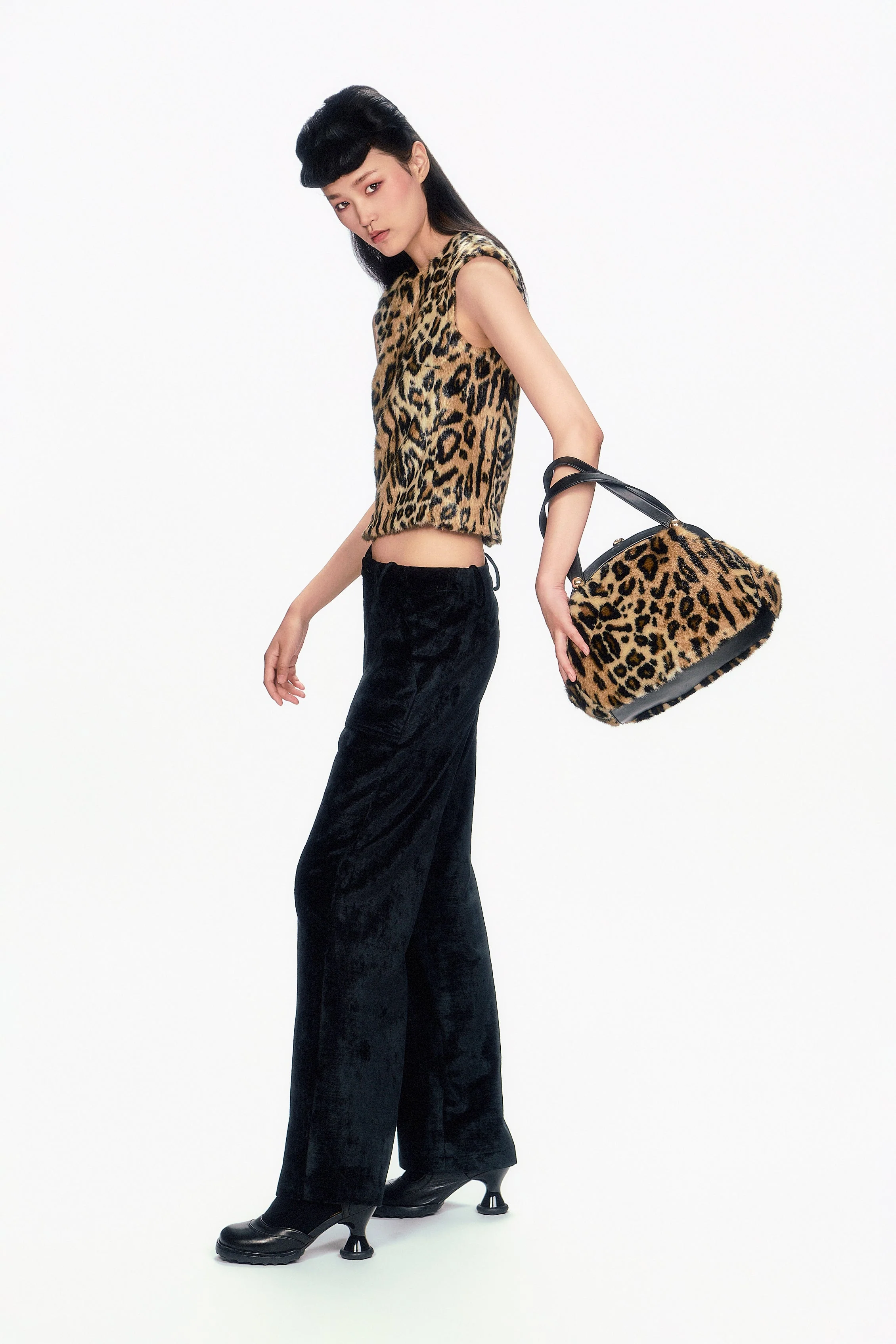 Faux Leopard Sleeveless Top