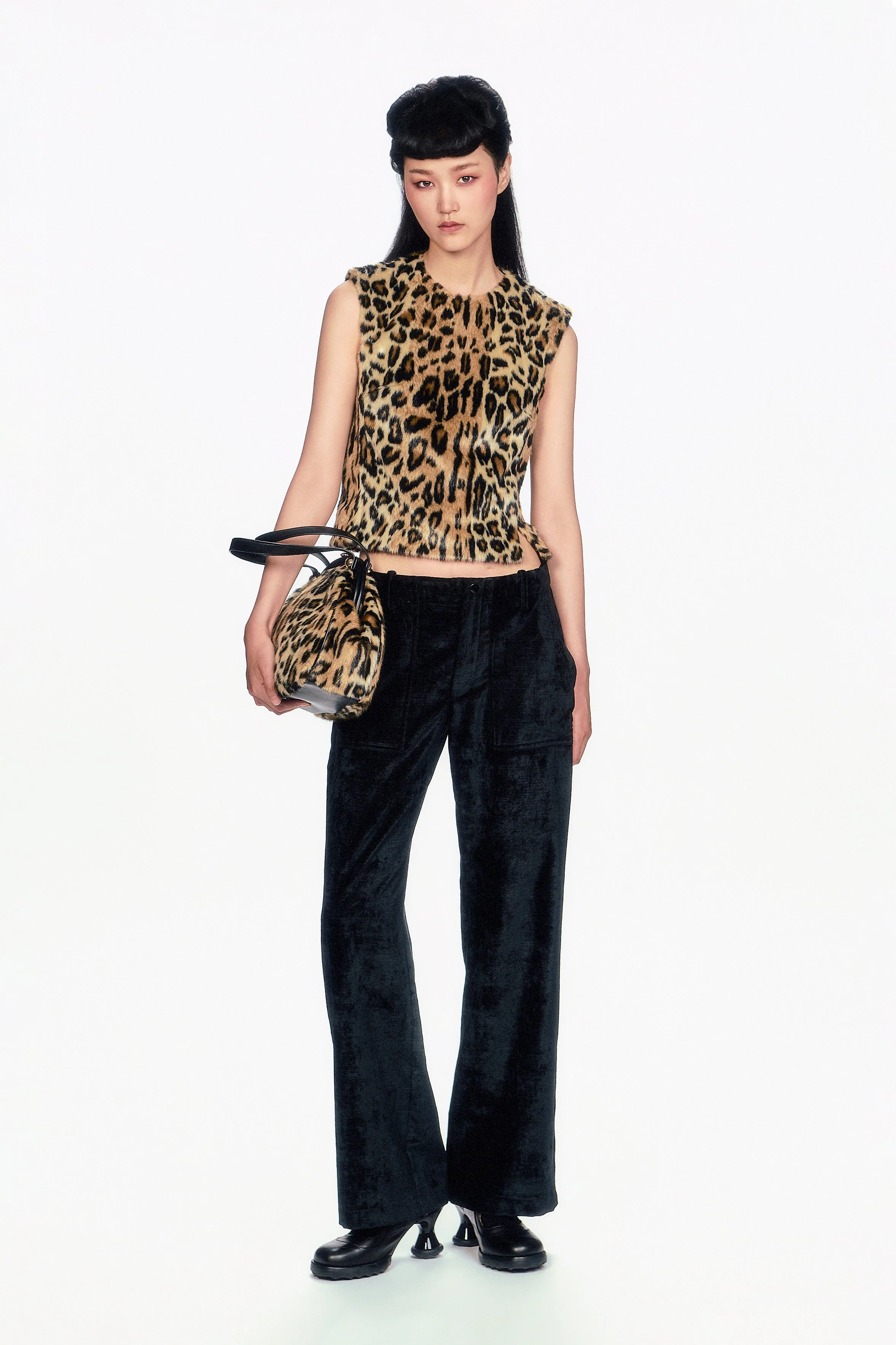 Faux Leopard Sleeveless Top