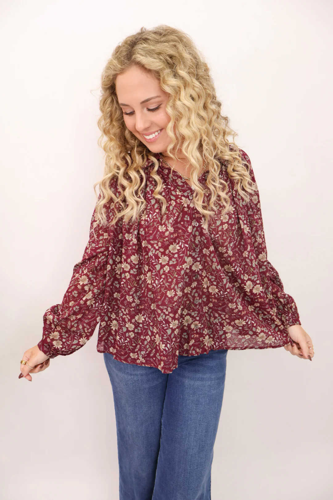 Plum Floral Top