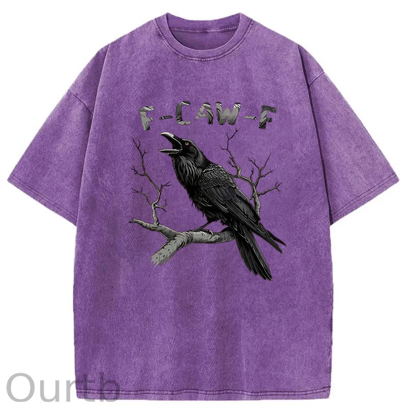 F-Caw-F Crow Washed Cotton T-Shirt