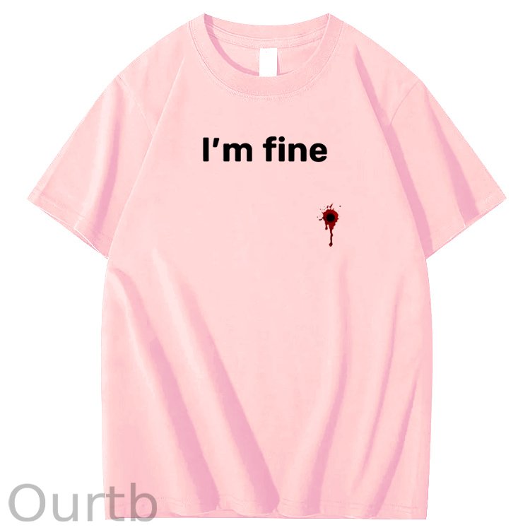 I'm Fine Pattern100% Cotton T-Shirt
