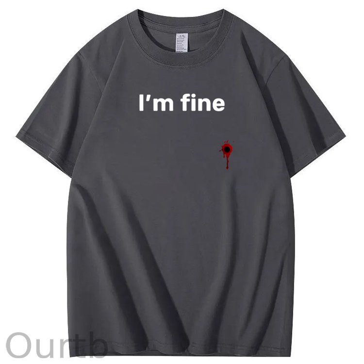 I'm Fine Pattern100% Cotton T-Shirt