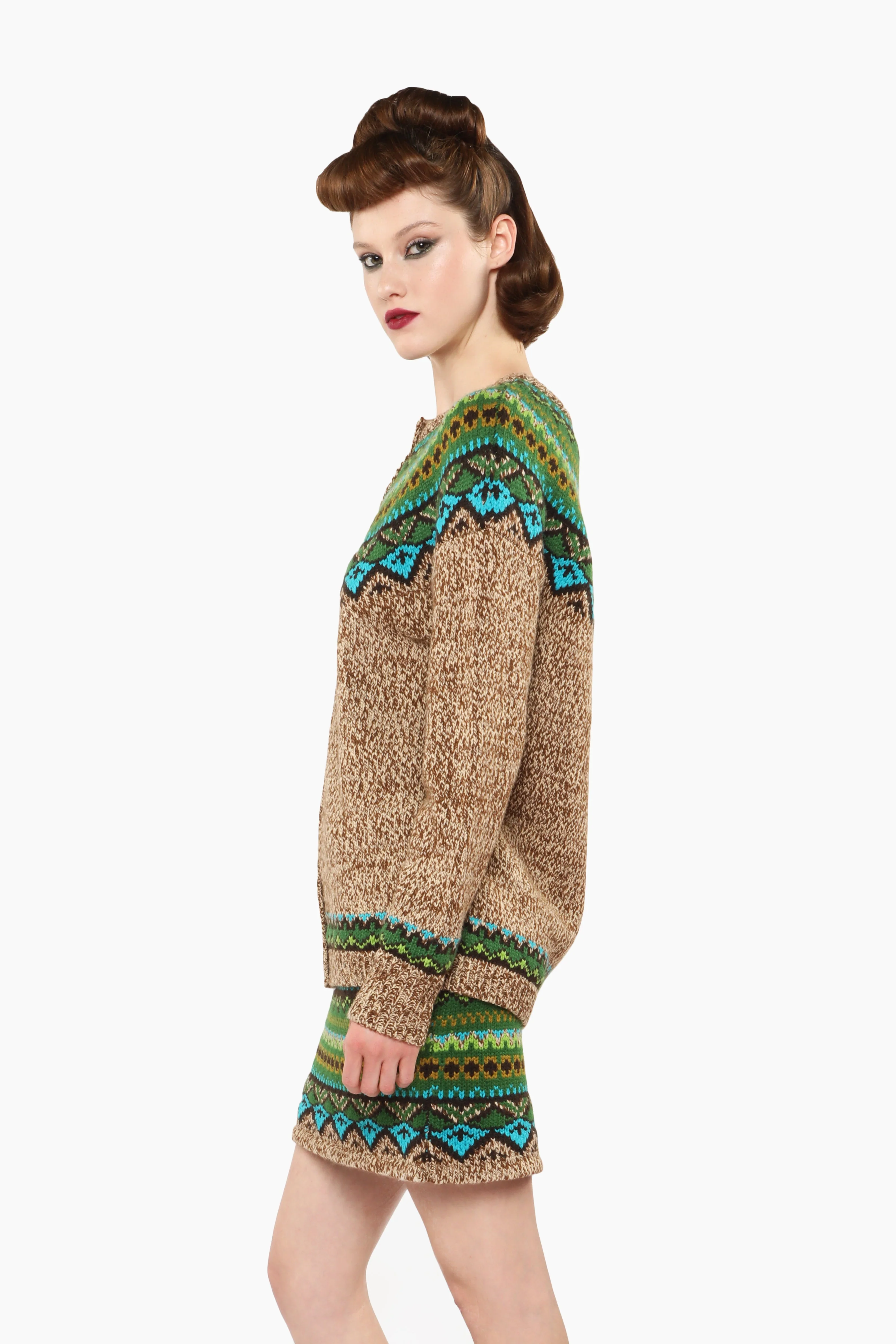 Fair Isle Cardigan - Teal