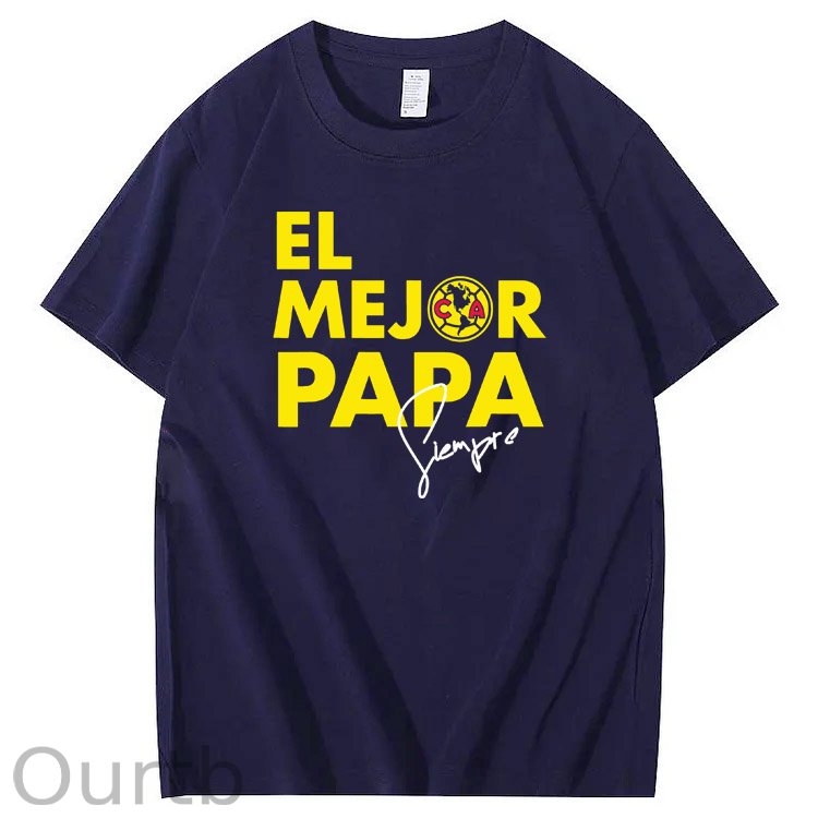 El Mejor Papa Siempre Pattern Print 100%Cotton T-Shirt