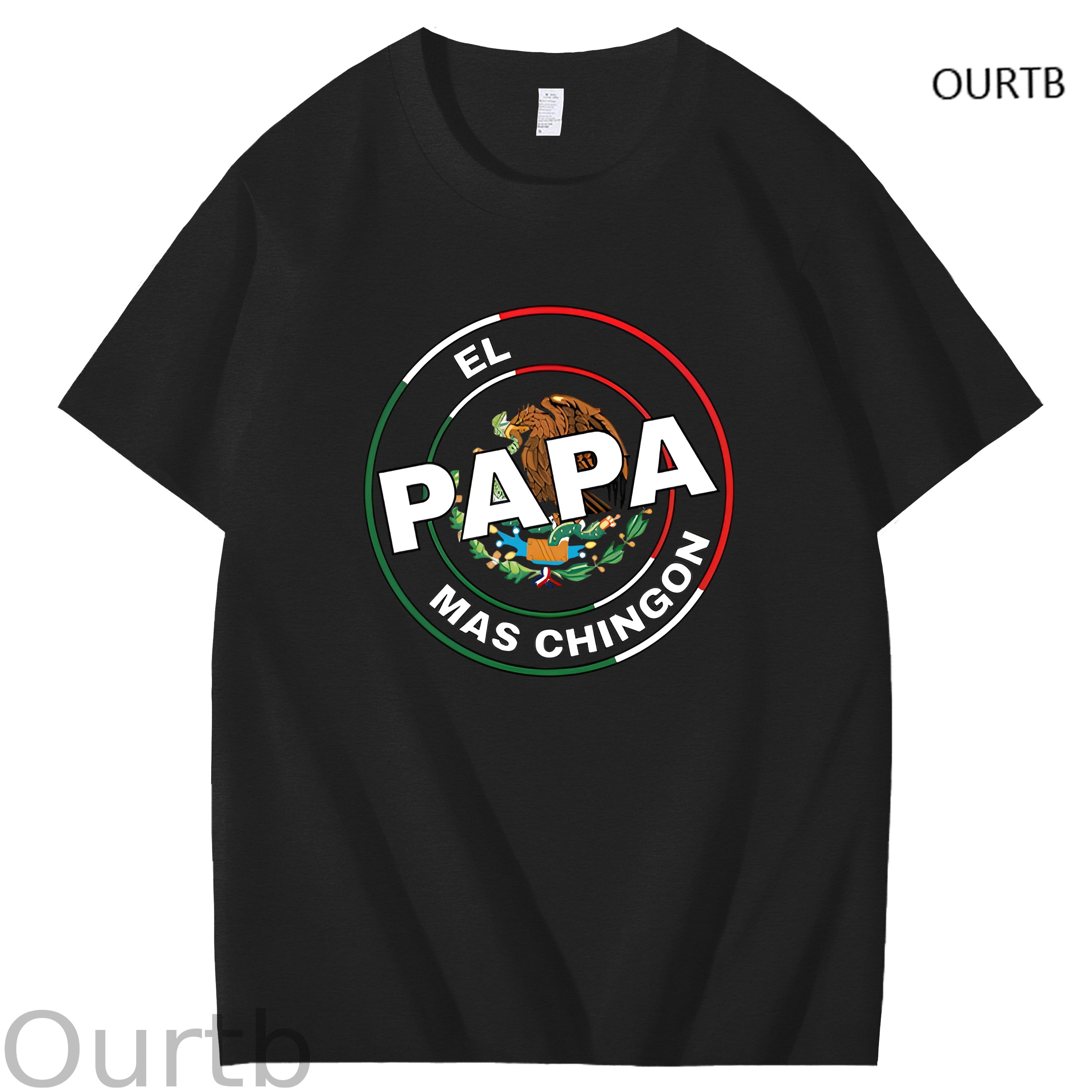 El Papa Mas Chingon Funny Art Pattern Print T-Shirt