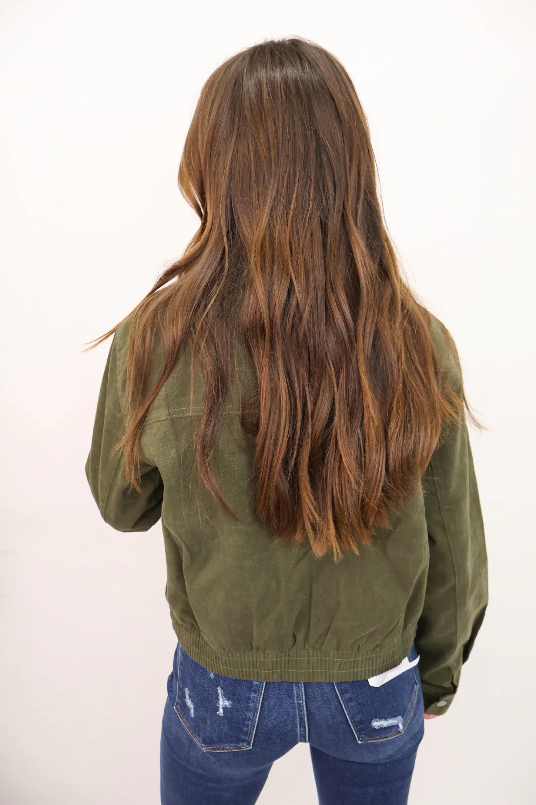 Cropped Olive Barn Jacket