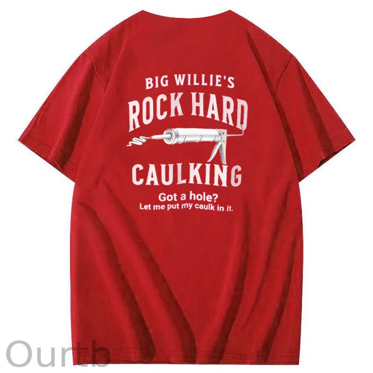 Big Willie’s Rock Pattern Print Crew Neck T-Shirt