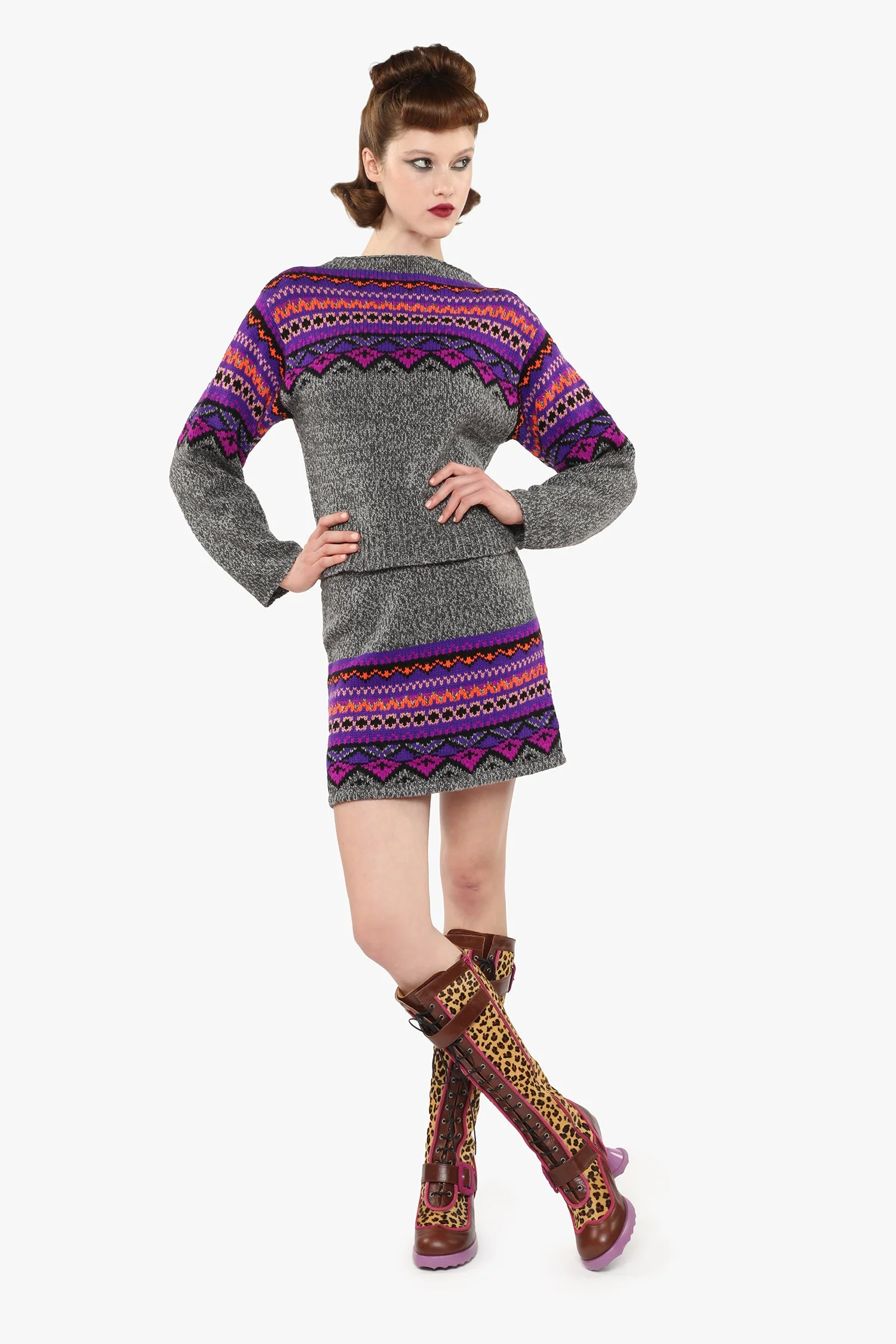 Fair Isle Sweater - Magenta