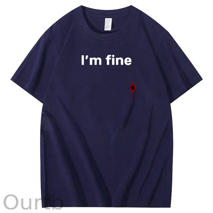 I'm Fine Pattern100% Cotton T-Shirt