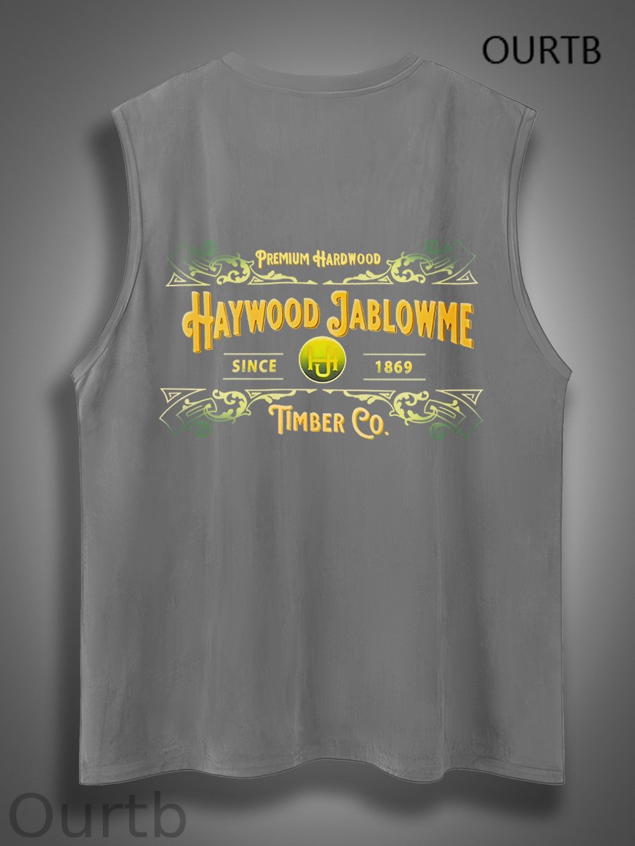 Haywood Since 1869 Jablowme Timber Co Art Print Cotton Sleeveless Tank Tops