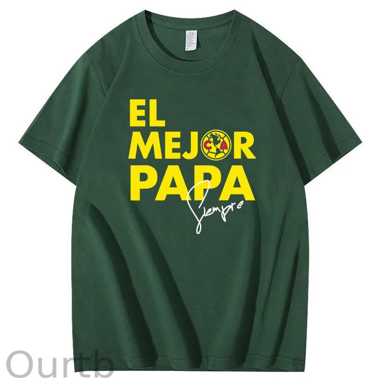 El Mejor Papa Siempre Pattern Print 100%Cotton T-Shirt