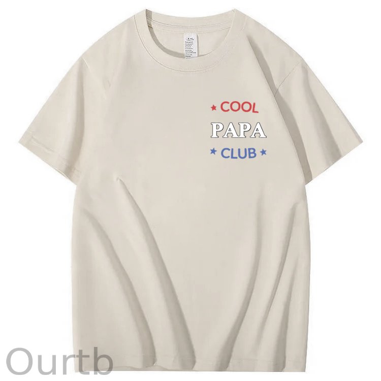 Cool Papa Club The Man The Myth The Bad Influence Art Pattern Print T-Shirt