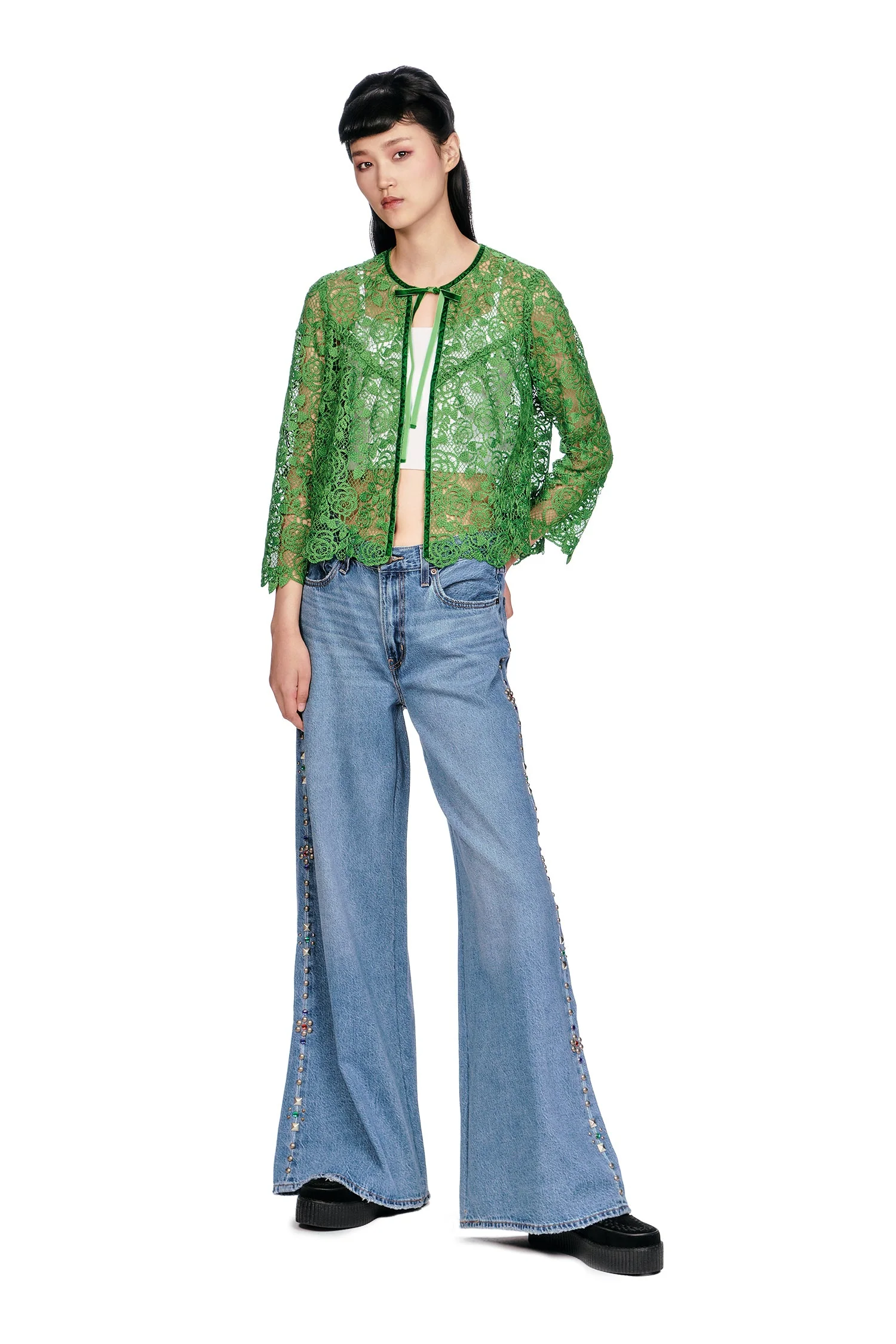 Rose Crochet Lace Bed Jacket