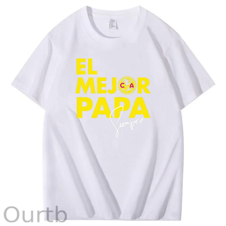 El Mejor Papa Siempre Pattern Print 100%Cotton T-Shirt