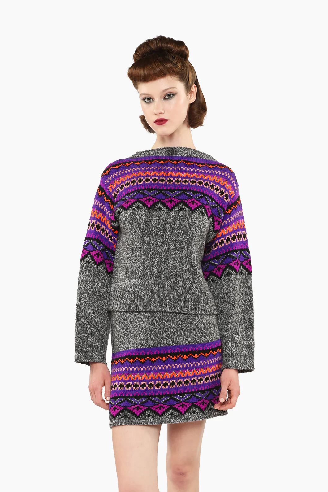 Fair Isle Sweater - Magenta