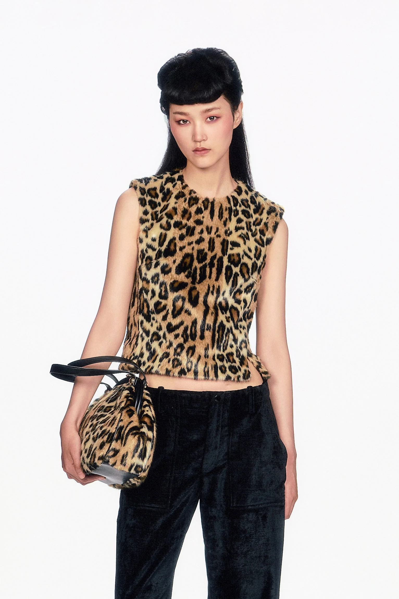 Faux Leopard Sleeveless Top