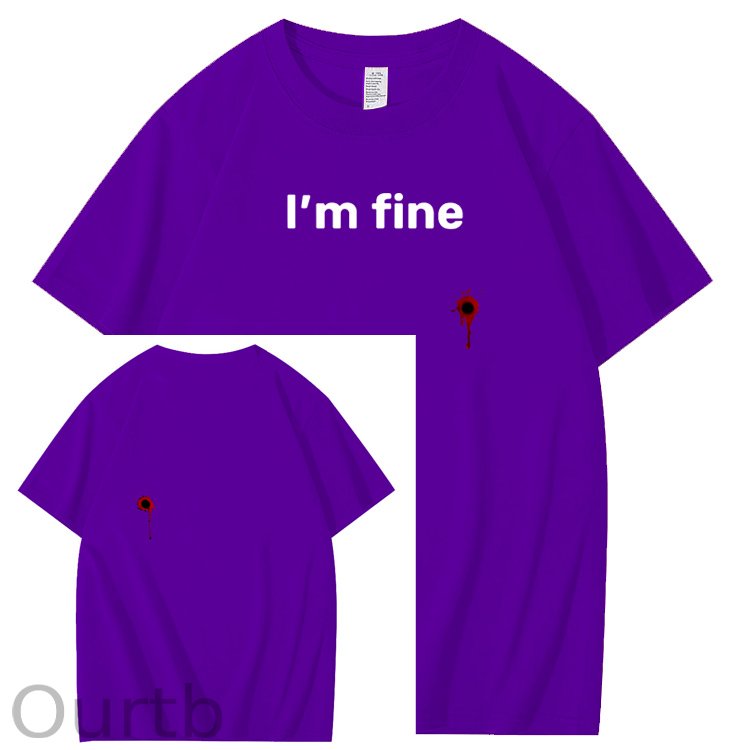 I'm Fine Pattern100% Cotton T-Shirt