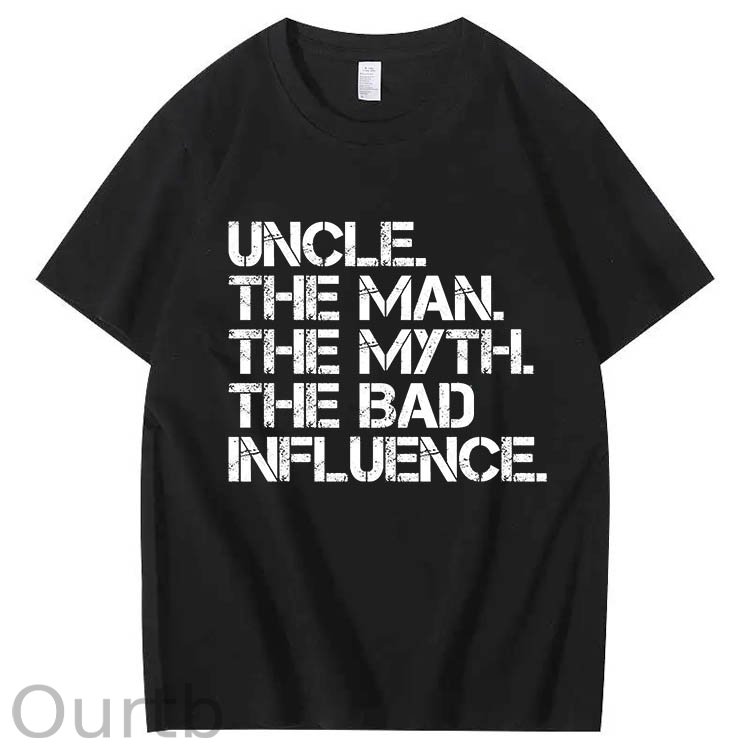 Papa The Man The Myth The Bad Influence Art Pattern Print T-Shirt