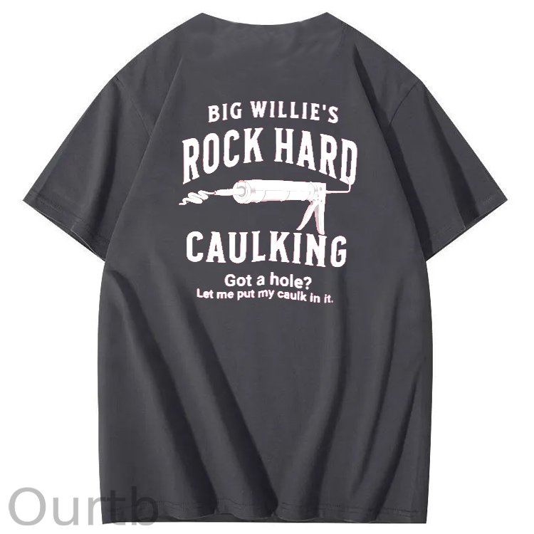 Big Willie’s Rock Pattern Print Crew Neck T-Shirt