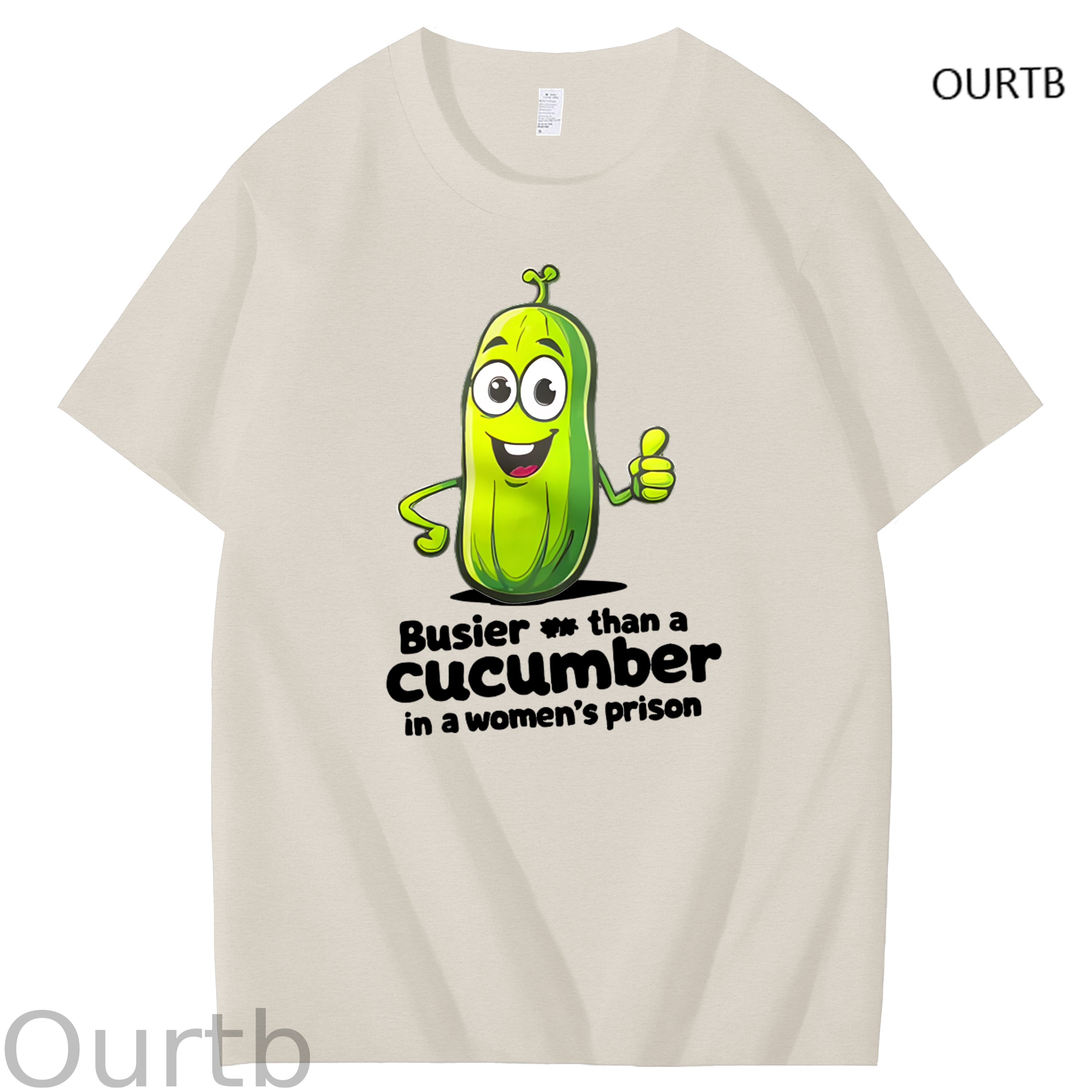 Busier Than A Cucumber In A Women's Prison Art Pattern Print T-Shirt