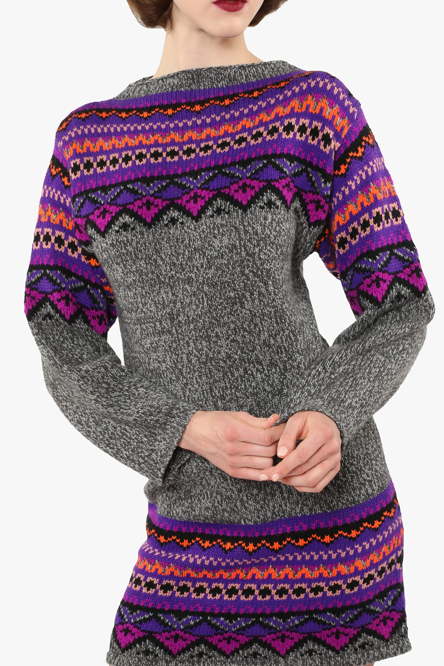 Fair Isle Sweater - Magenta