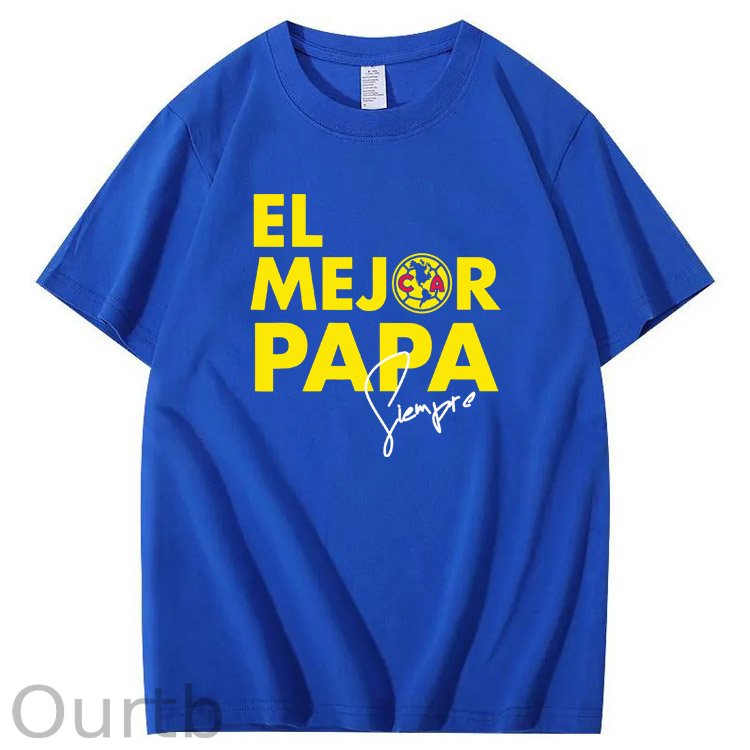 El Mejor Papa Siempre Pattern Print 100%Cotton T-Shirt