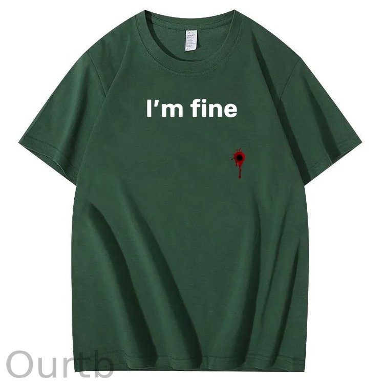 I'm Fine Pattern100% Cotton T-Shirt