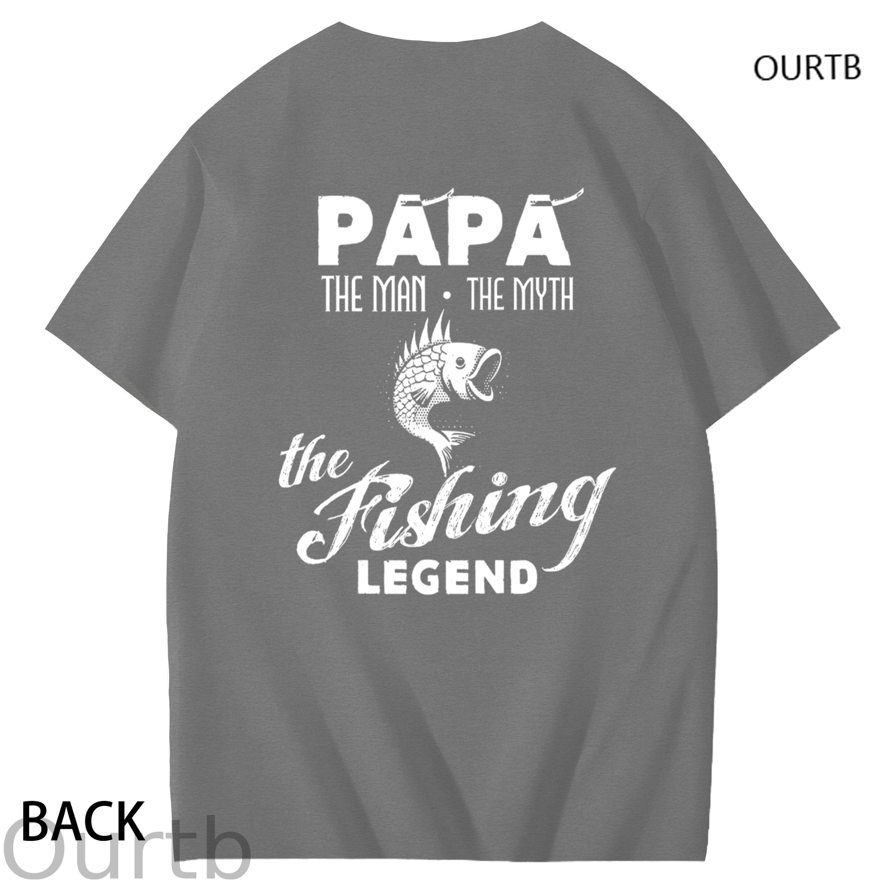 Papa The Man The Myth The Fishing Legend Funny Adult Couple Art Pattern Print T-Shirt