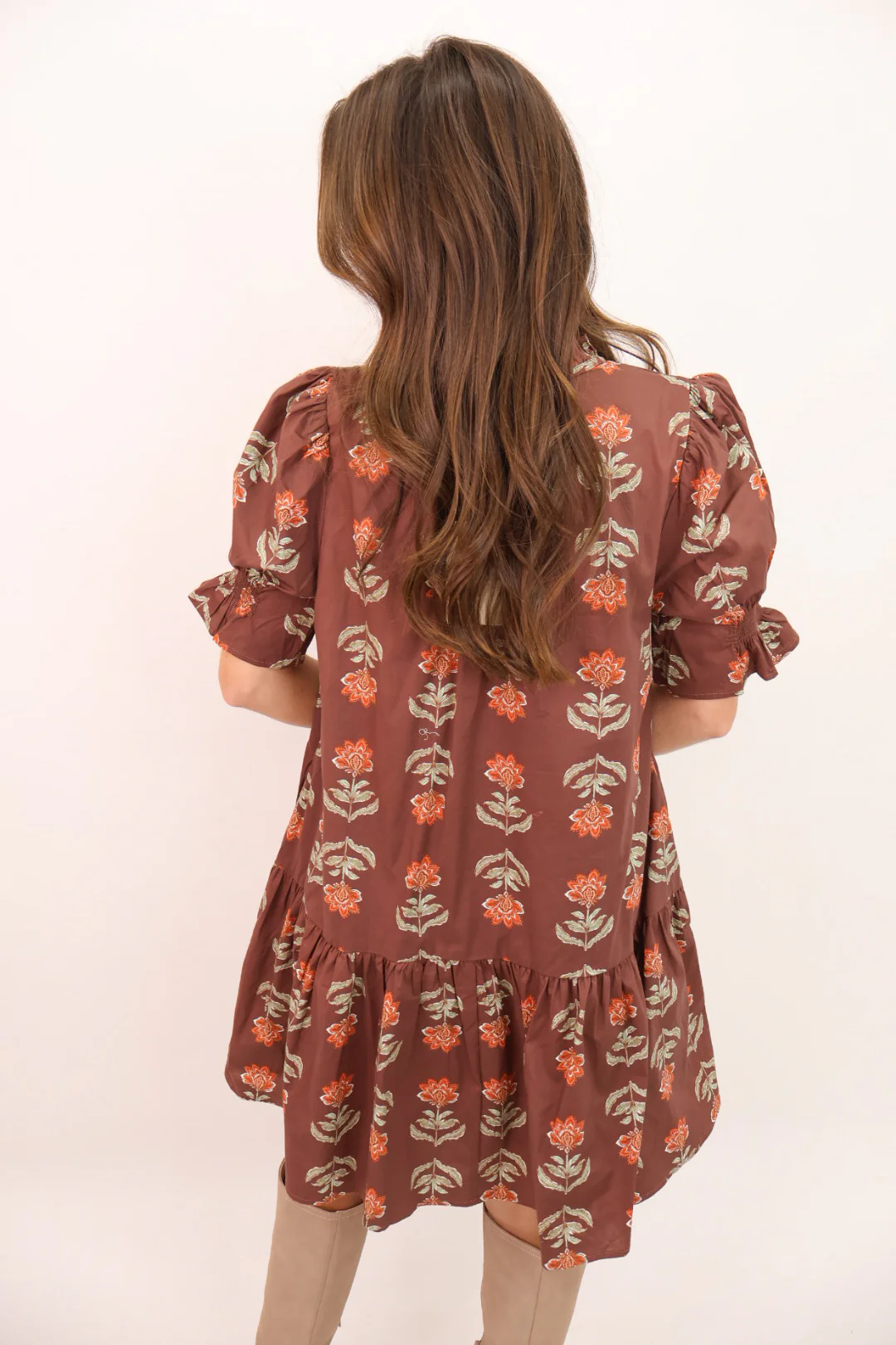 Brown Floral Dress