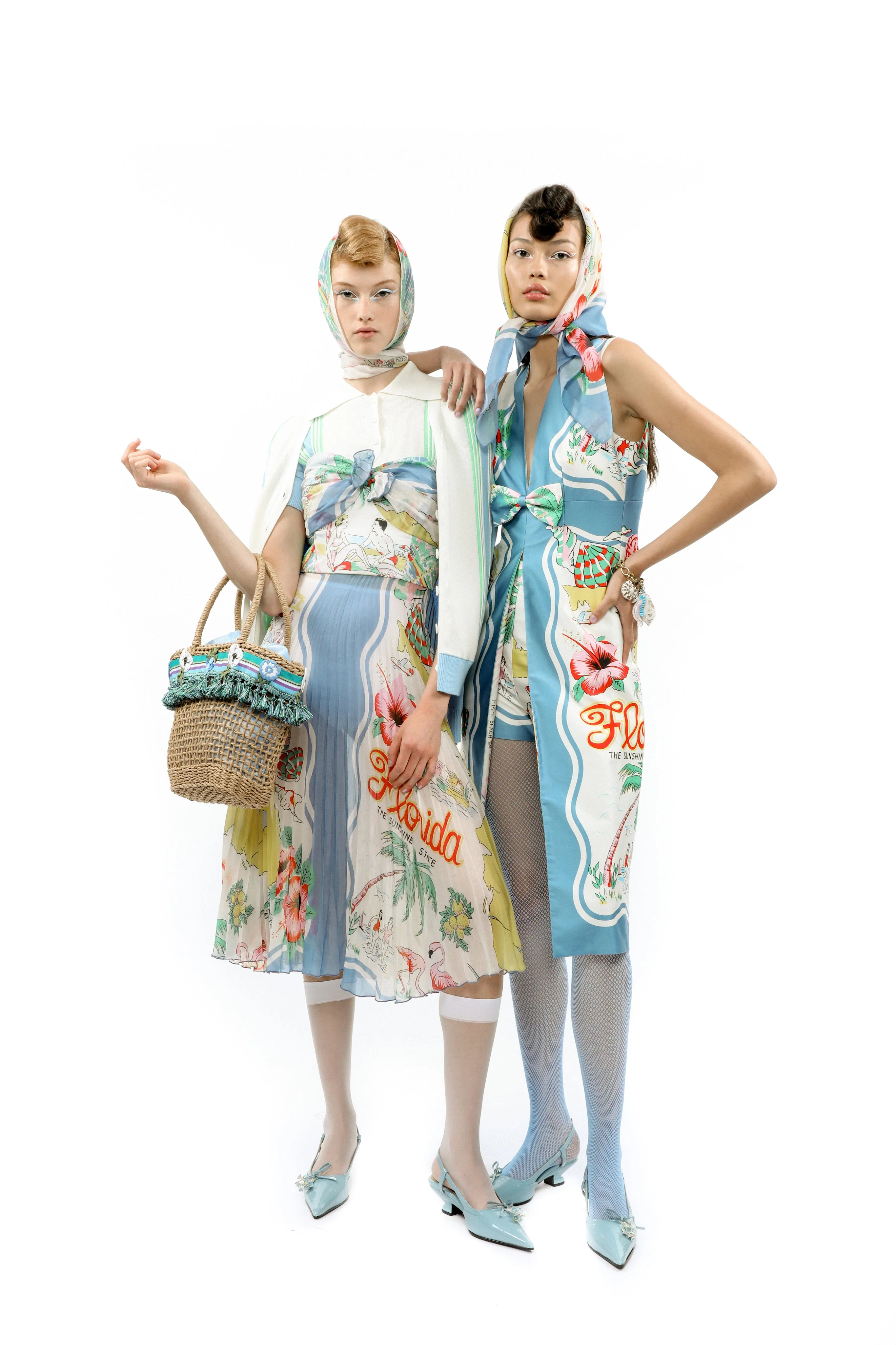 Amalfi Polo Knit Short Sleeve Top-Baby Blue