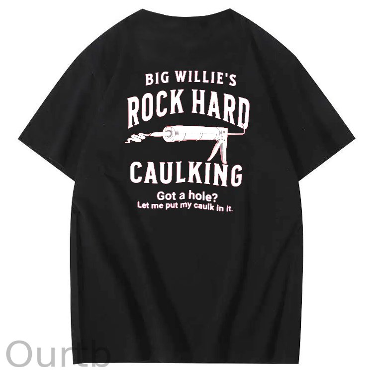 Big Willie’s Rock Pattern Print Crew Neck T-Shirt